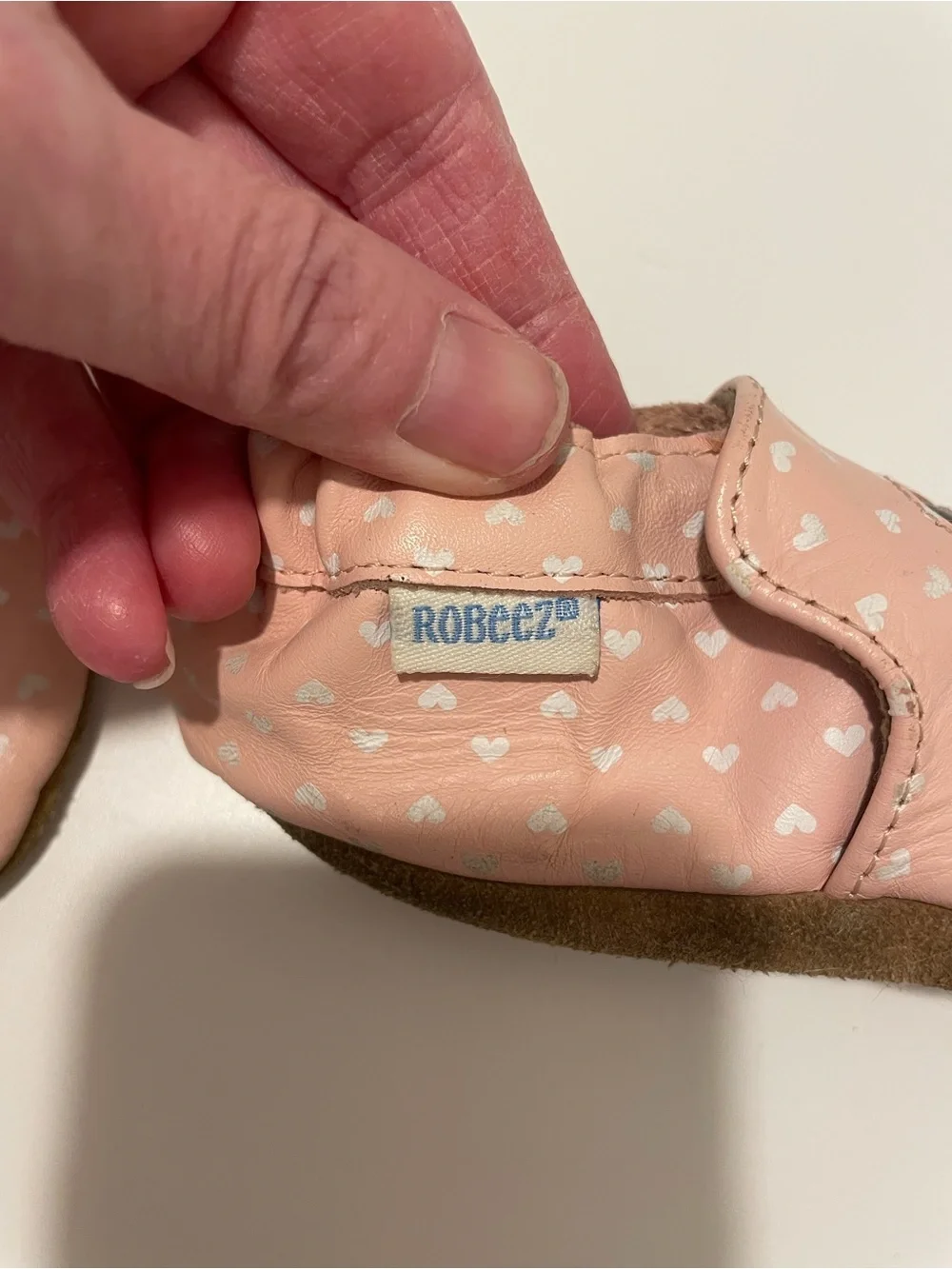 Robeez Brand Size 6-12 Months Pink Penguin Heart Soft Crib Leather Shoes
